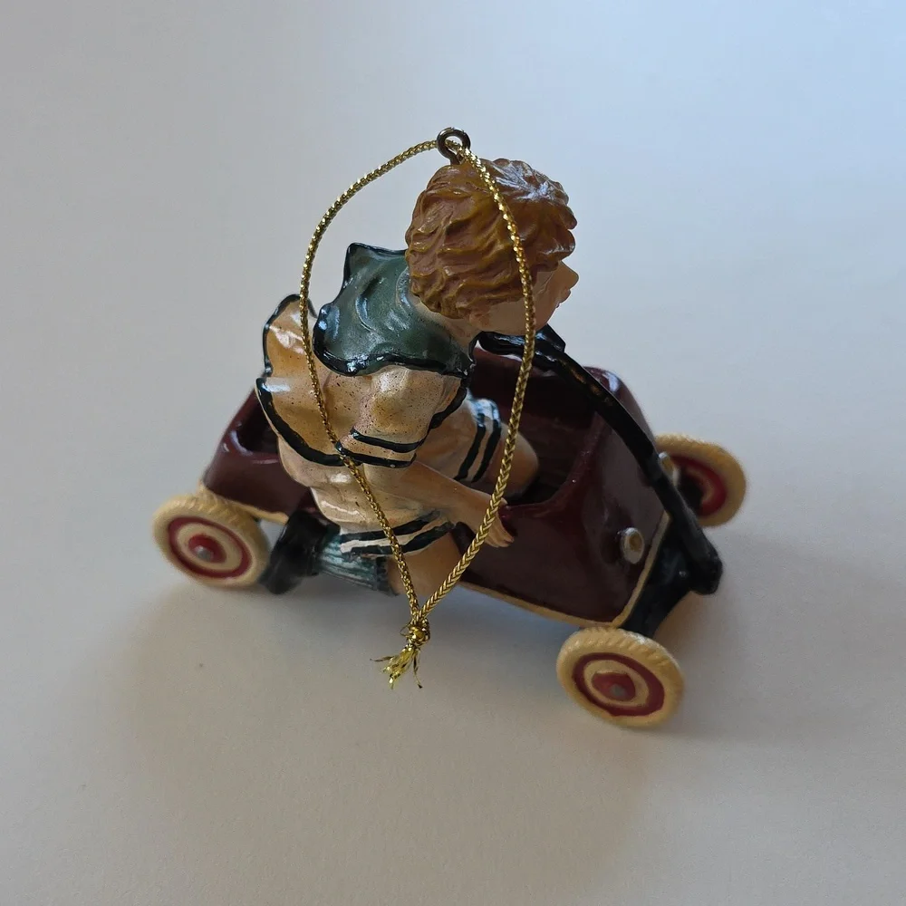 Christmas Ornament - Radio Flyer - Red Wagon And Boy Ornament